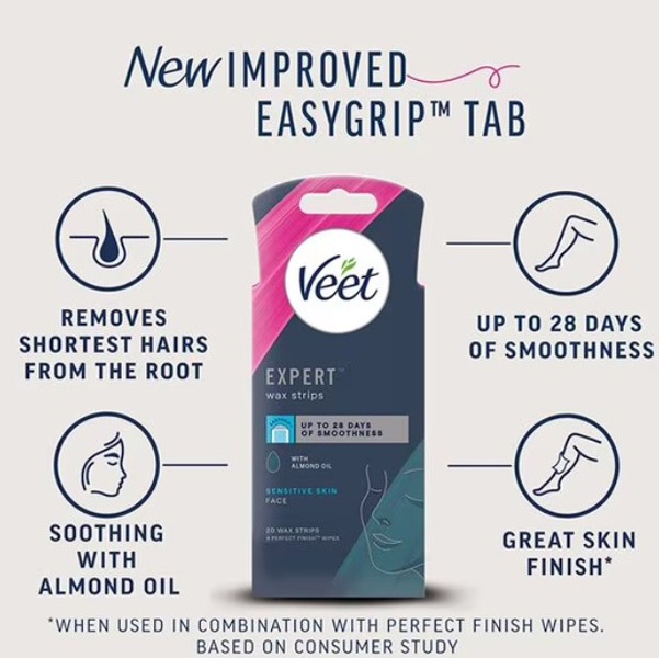 Veet Expert Wax Strips Face Normal 20pack Veet Expert Wax Strips Face Normal 20pack