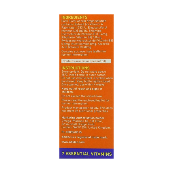 Abidec Multivitamin Orange Oral Drops for Babies & Children 25Ml Abidec Multivitamin Orange Oral Drops for Babies & Children 25Ml