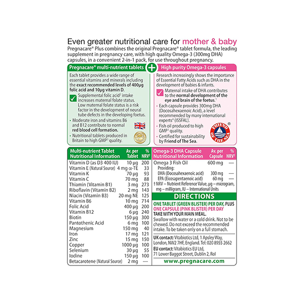 Vitabiotics Pregnacare Plus 28 Tablets