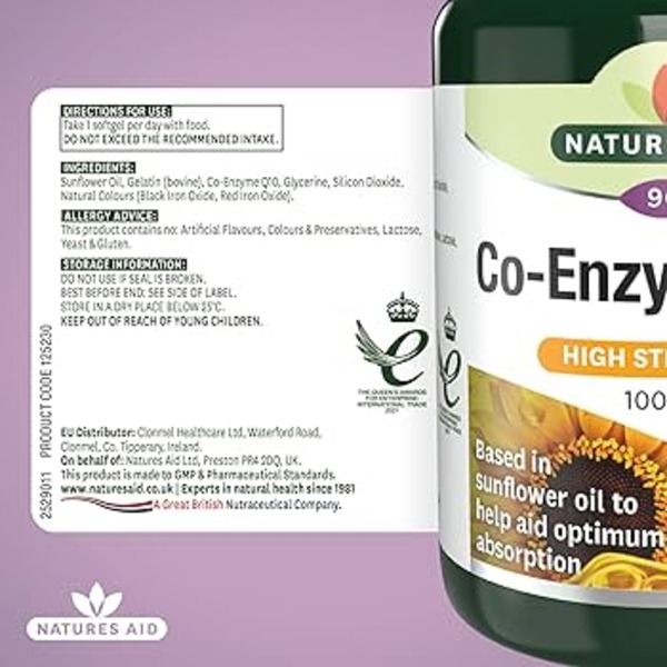 Natures Aid Co Enzyme Q10 100mg (90caps) Natures Aid Co Enzyme Q10 100mg (90caps)
