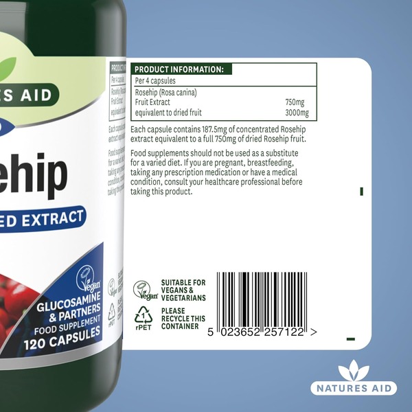 Natures Aid Rosehip 750mg (120caps) Natures Aid Rosehip 750mg (120caps)
