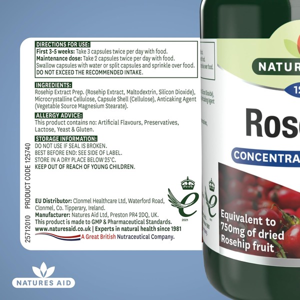 Natures Aid Rosehip 750mg (120caps) Natures Aid Rosehip 750mg (120caps)