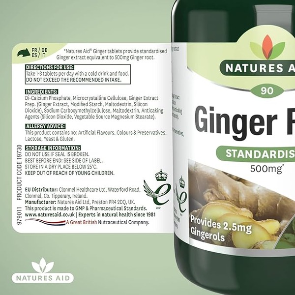 Natures Aid Ginger 500mg (90tabs) Natures Aid Ginger 500mg (90tabs)