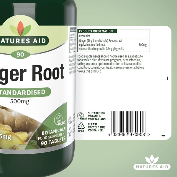 Natures Aid Ginger 500mg (90tabs) Natures Aid Ginger 500mg (90tabs)