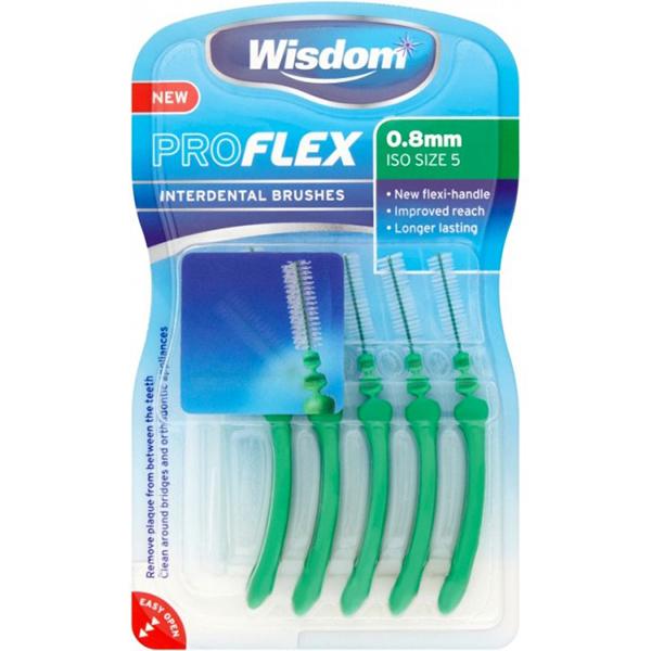 Proflex Interdental Brush 0.8mm 5s Green Proflex Interdental Brush 0.8mm 5s Green