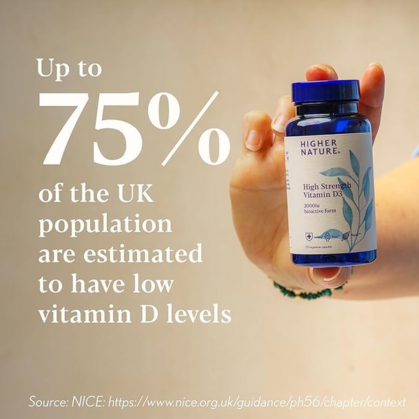 Higher Nature High Strength Vitamin D3 2000iu (60 Caps)