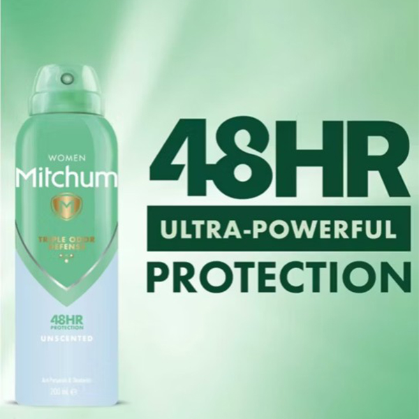 Mitchum Ladies Anti-Perspirant Spray Deodorant Unscented 200ml Mitchum Ladies Anti-Perspirant Spray Deodorant Unscented 200ml