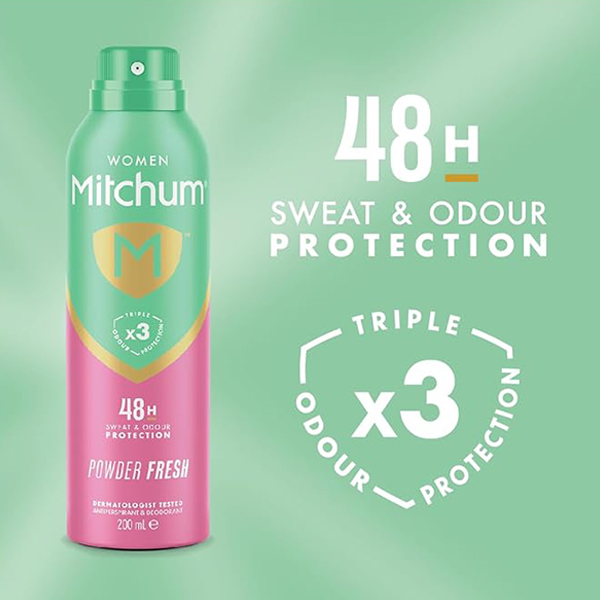 Mitchum Ladies Anti-Perspirant Spray Deodorant Powder Fresh 200ml Mitchum Ladies Anti-Perspirant Spray Deodorant Powder Fresh 200ml