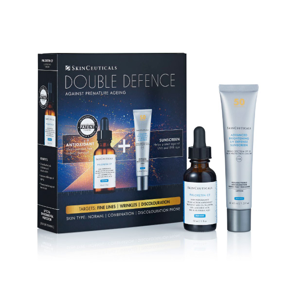SkinCeuticals Double Defence Phloretin Kit | Free Advanced Brightening SPF50 Moisturiser SkinCeuticals Double Defence Phloretin Kit | Free Advanced Brightening SPF50 Moisturiser