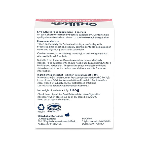 Optibac Probiotics Flat Stomach 7 Sachets - Digestive Support Optibac Probiotics Flat Stomach 7 Sachets - Digestive Support