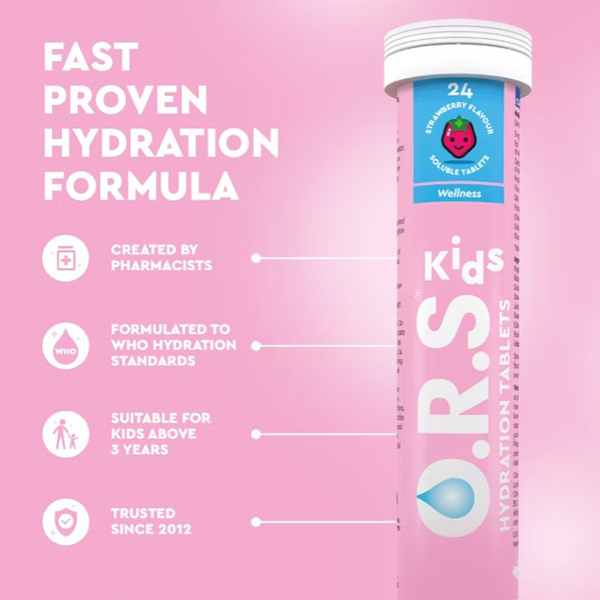ORS Kids Strawberry 24 Tablets ORS Kids Strawberry 24 Tablets