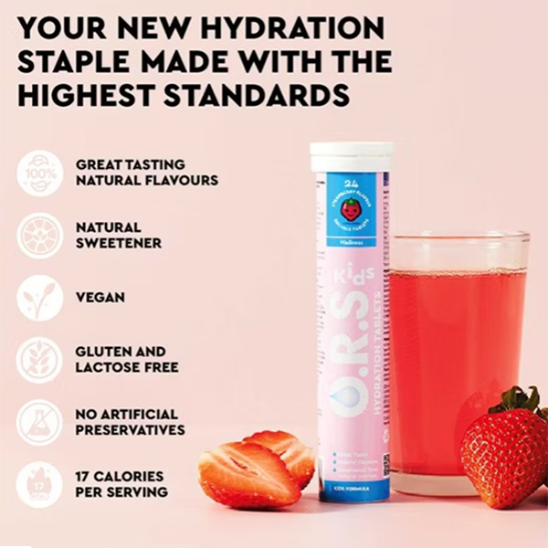 ORS Kids Strawberry 24 Tablets ORS Kids Strawberry 24 Tablets