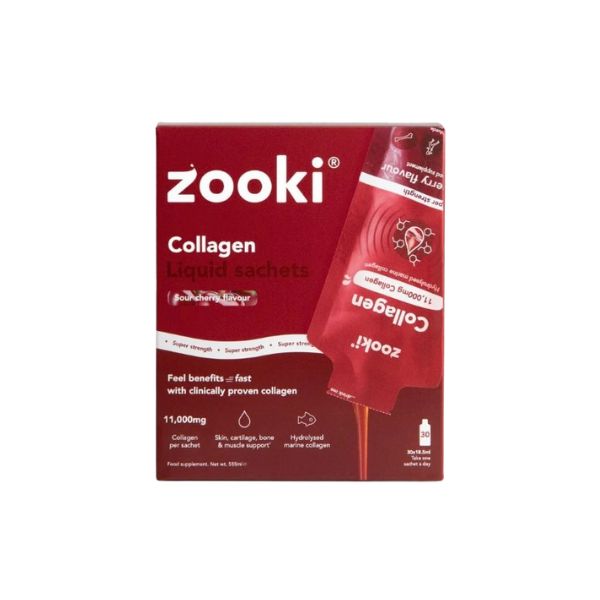 Zooki Super Strength Marine Collagen 11000mg Sour Cherry (30 Sachets)