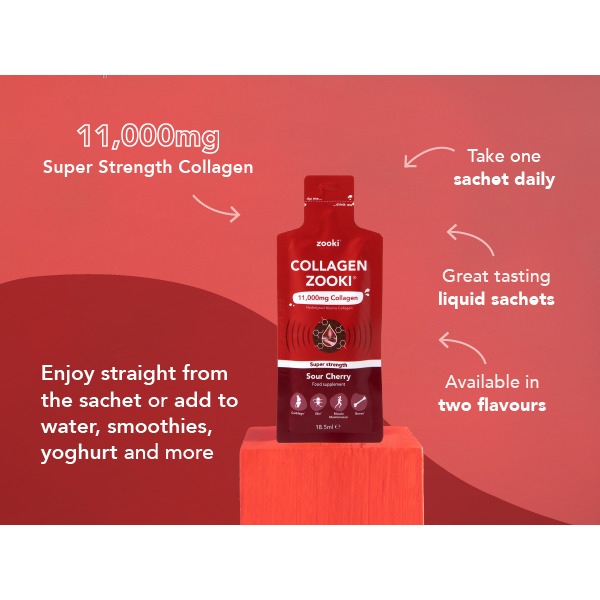 Zooki Super Strength Marine Collagen 11000mg Sour Cherry (30 Sachets)