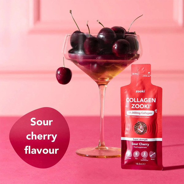 Zooki Super Strength Marine Collagen 11000mg Sour Cherry (30 Sachets)