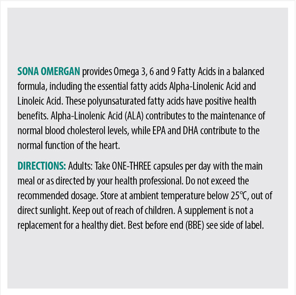Sona Omergan Omega 3-6-9 Max Strength 90's Sona Omergan Omega 3-6-9 Max Strength 90's