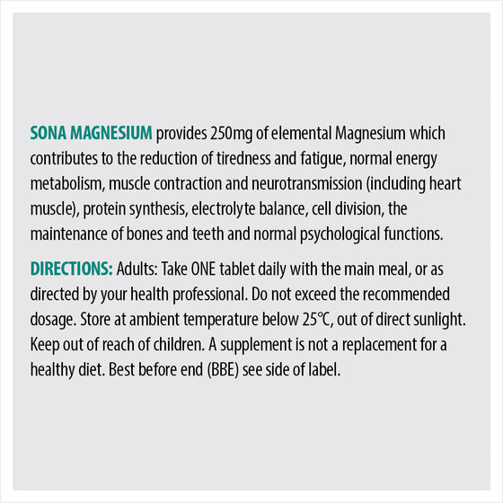 Sona Magnesium 250Mg 60 Tablets Sona Magnesium 250Mg 60 Tablets