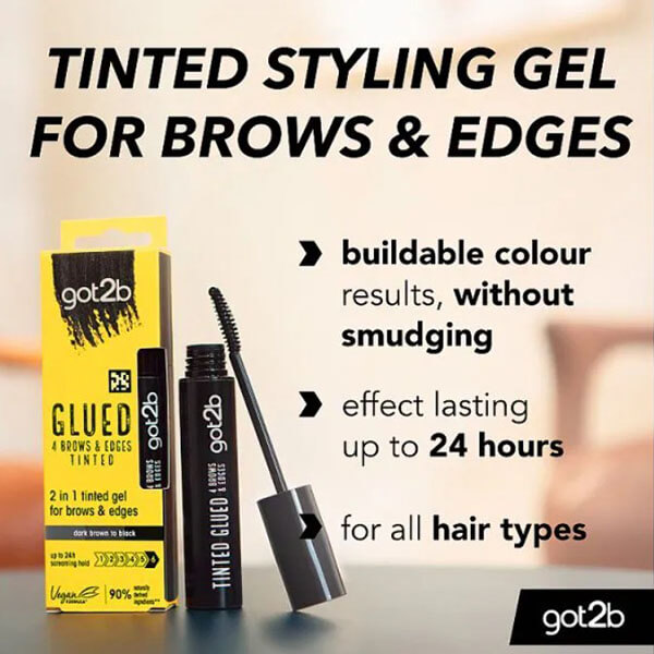 Schwarzkopf Got2b Glued 4 Brows & Edges Tinted Dark Brown Black 16ml Schwarzkopf Got2b Glued 4 Brows & Edges Tinted Dark Brown Black 16ml