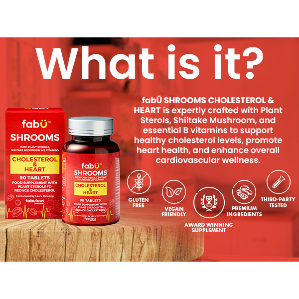 FabÜ Shrooms Cholesterol & Heart (90tabs)