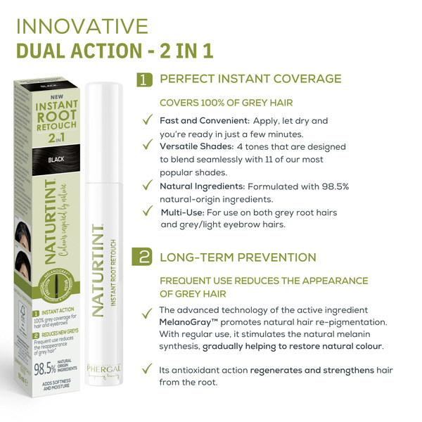 Naturtint Instant Root Retouch 2in1 Black (10 ml)