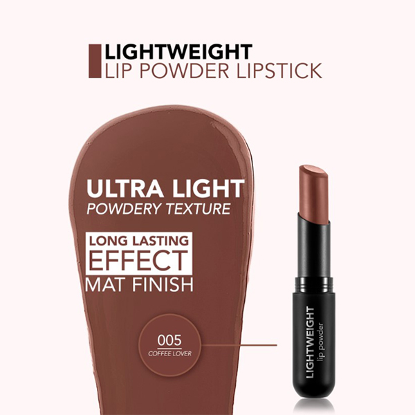 Flormar Lightweight Lip Powder Lipstick 005 Coffee Lover Flormar Lightweight Lip Powder Lipstick 005 Coffee Lover
